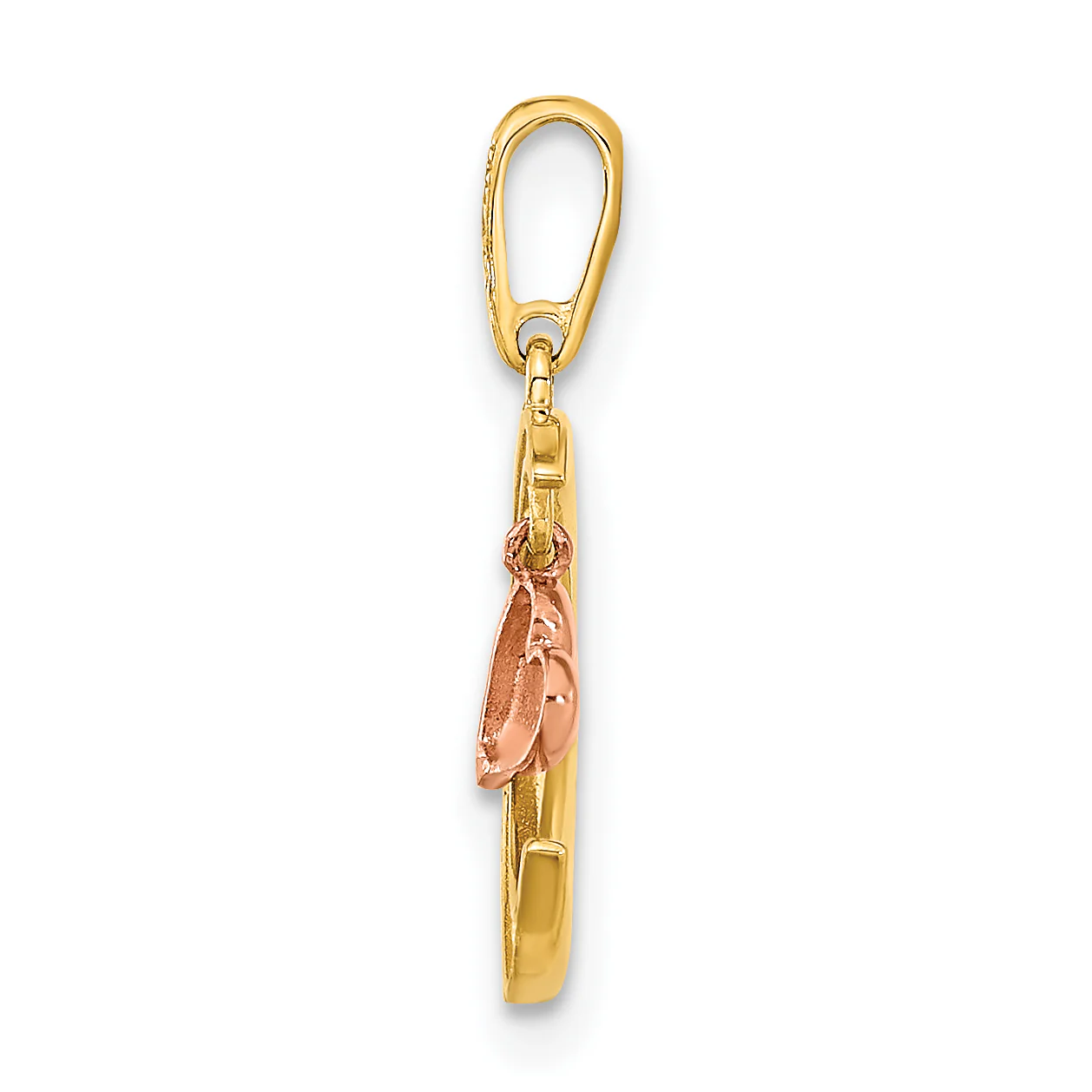 Colgante 14K Two-tone CZ Moon Heart - Image 2