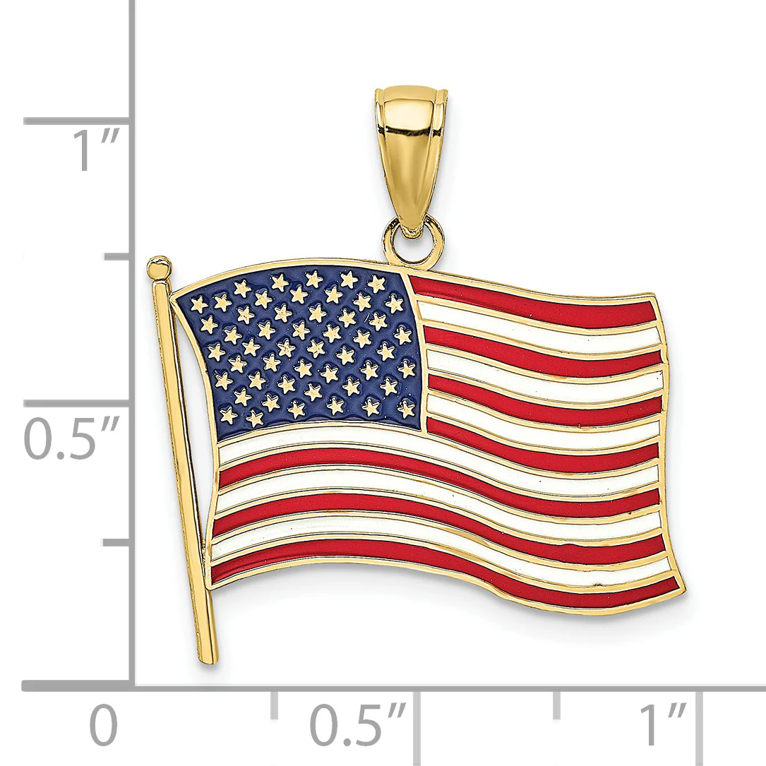 Colgante 10K con Esmalte Bandera de los Estados Unidos - Image 2
