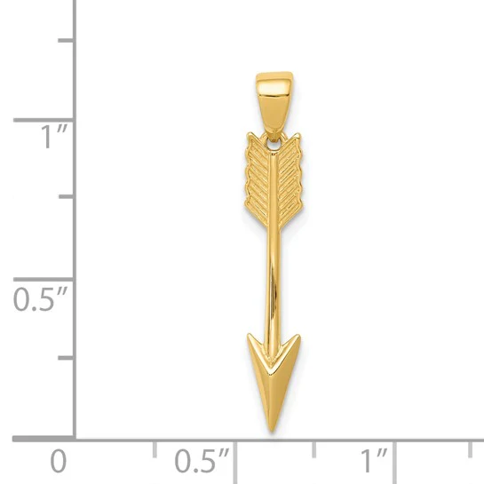 Colgante de Flecha 3D Pulido 14K - Image 4