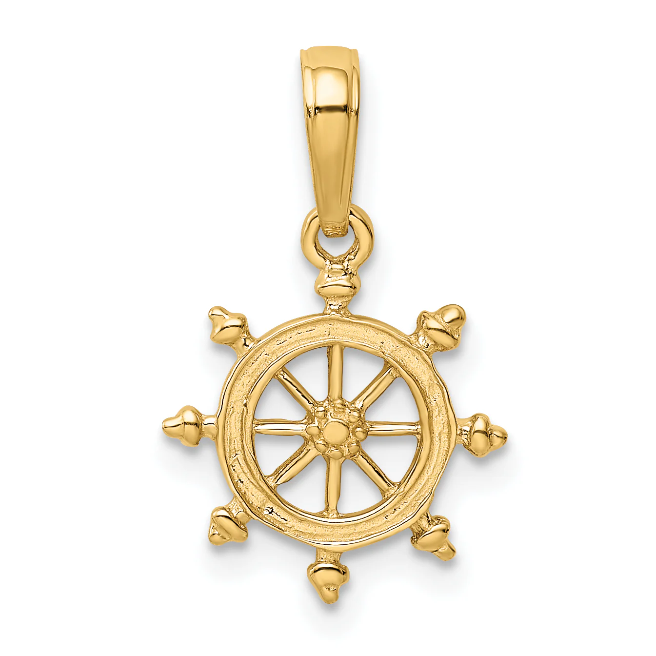 Colgante de Rueda de Timón de Barco de Oro 14K - Image 3