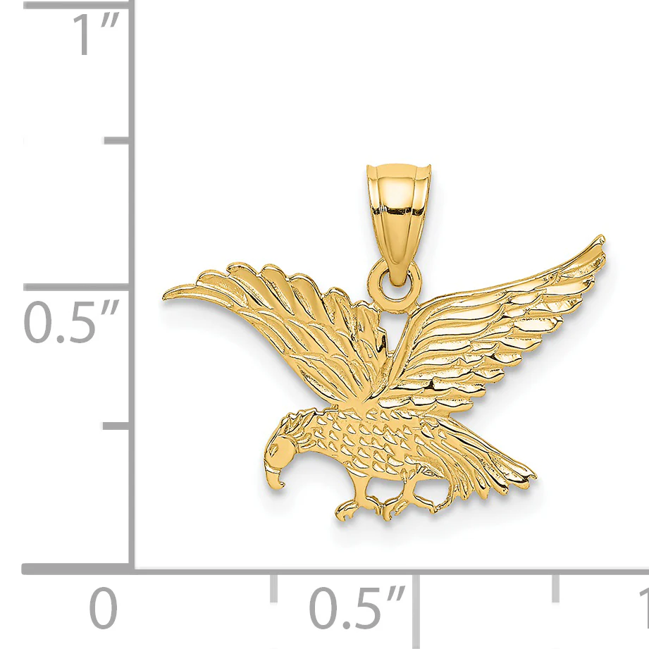 Colgante de Águila Grabada en Oro Amarillo 14K - Image 3