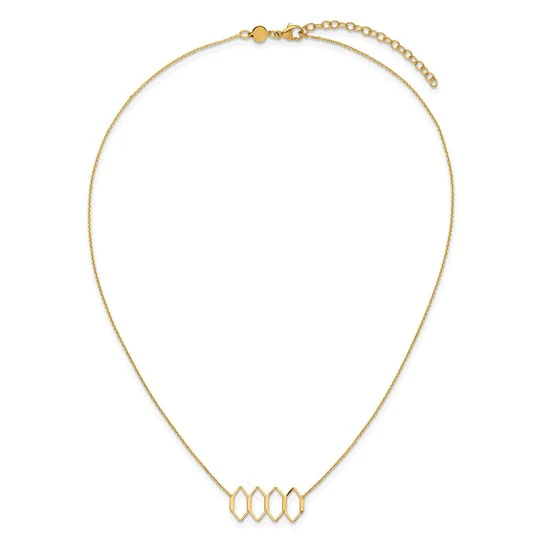 Collar de Oro 14K Pulido con Formas Elegantes y Extensión de 2 Pulgadas - Image 4