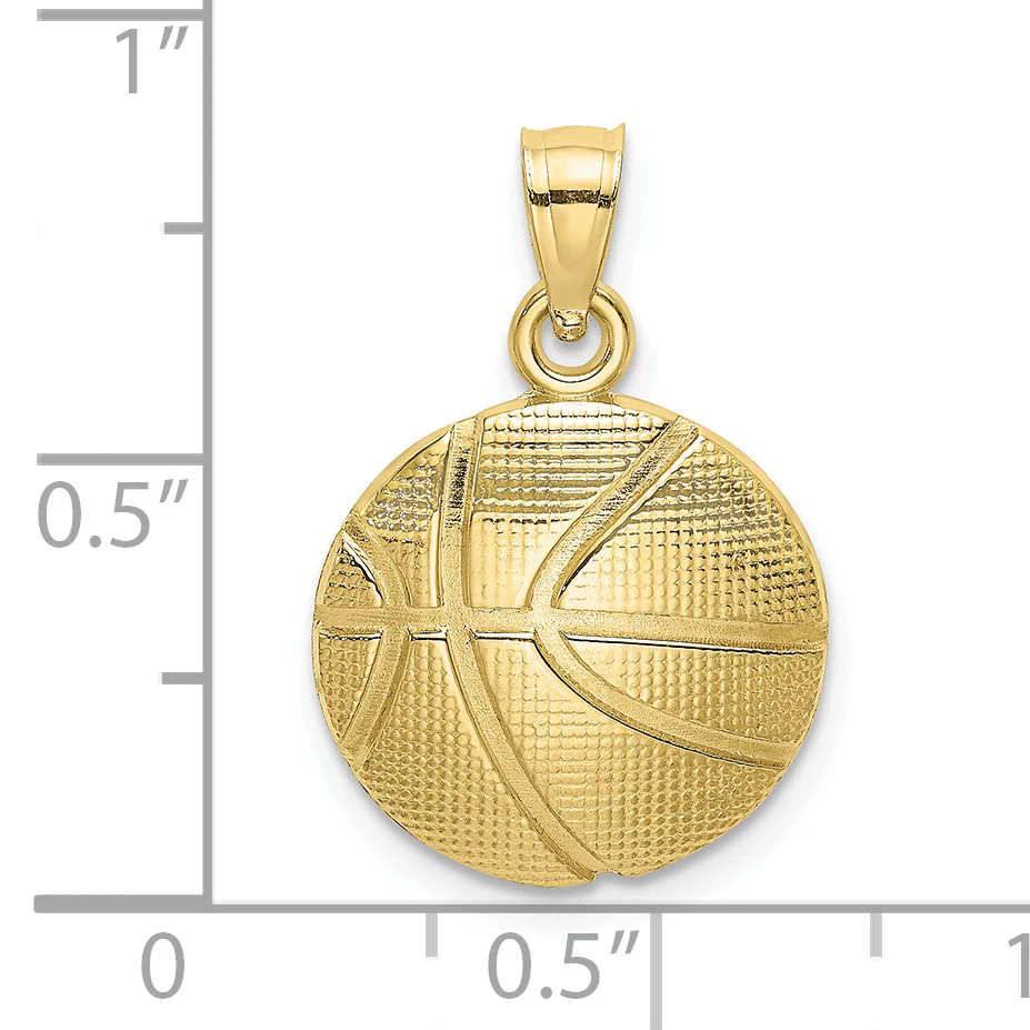 Dije de Baloncesto Texturizado en Oro de 10k - Image 3