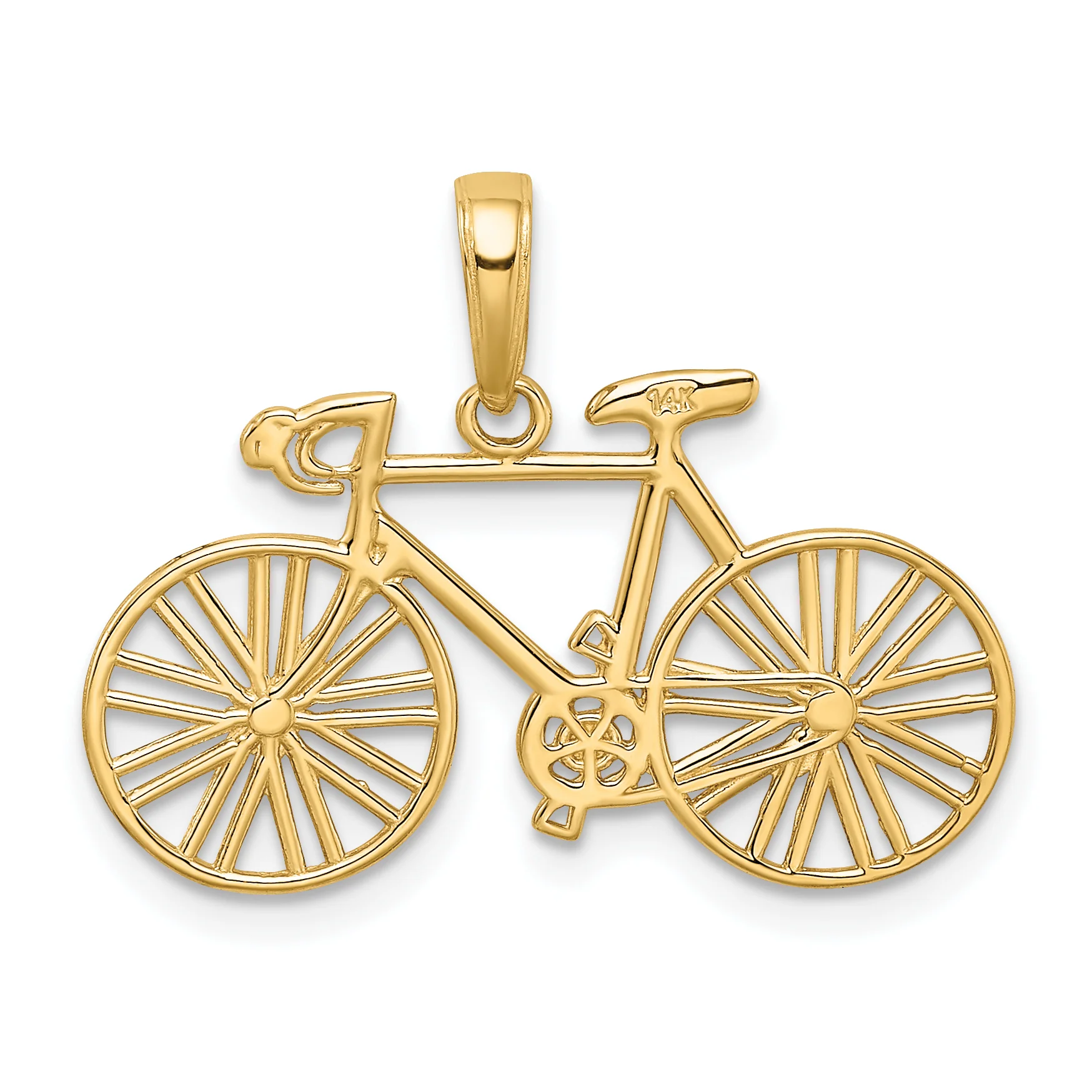 Dije de Bicicleta Pulido en Oro Amarillo de 14K - Image 3