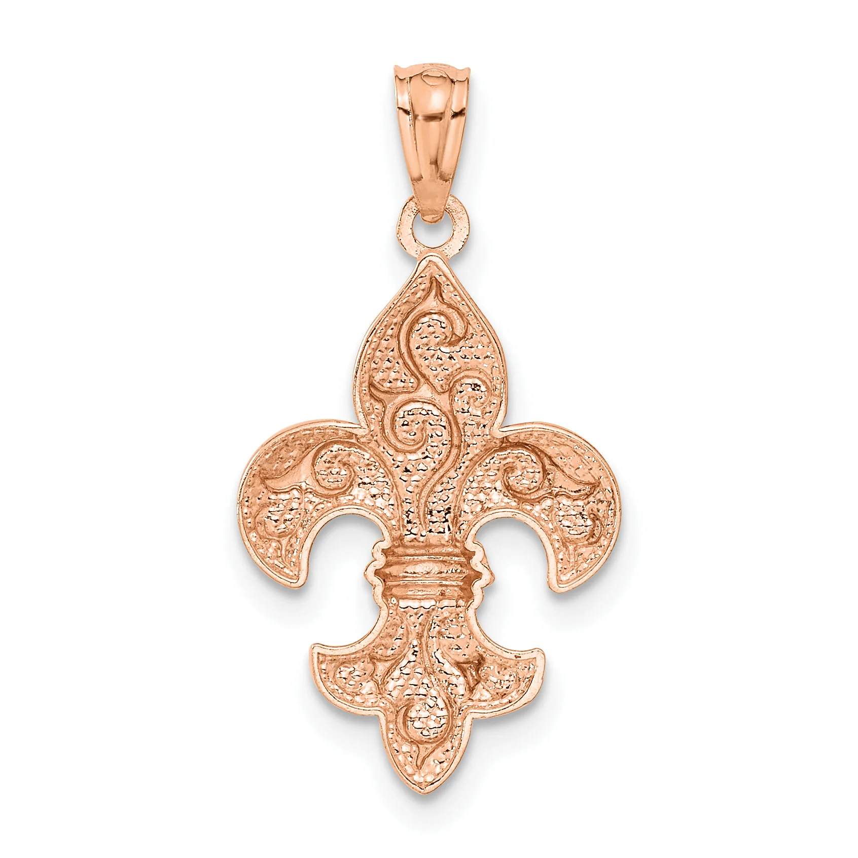 Dije Flor de Lis en Oro Rosa de 14K - Image 3