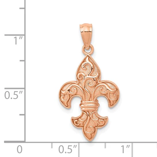 Dije Flor de Lis en Oro Rosa de 14K - Image 4