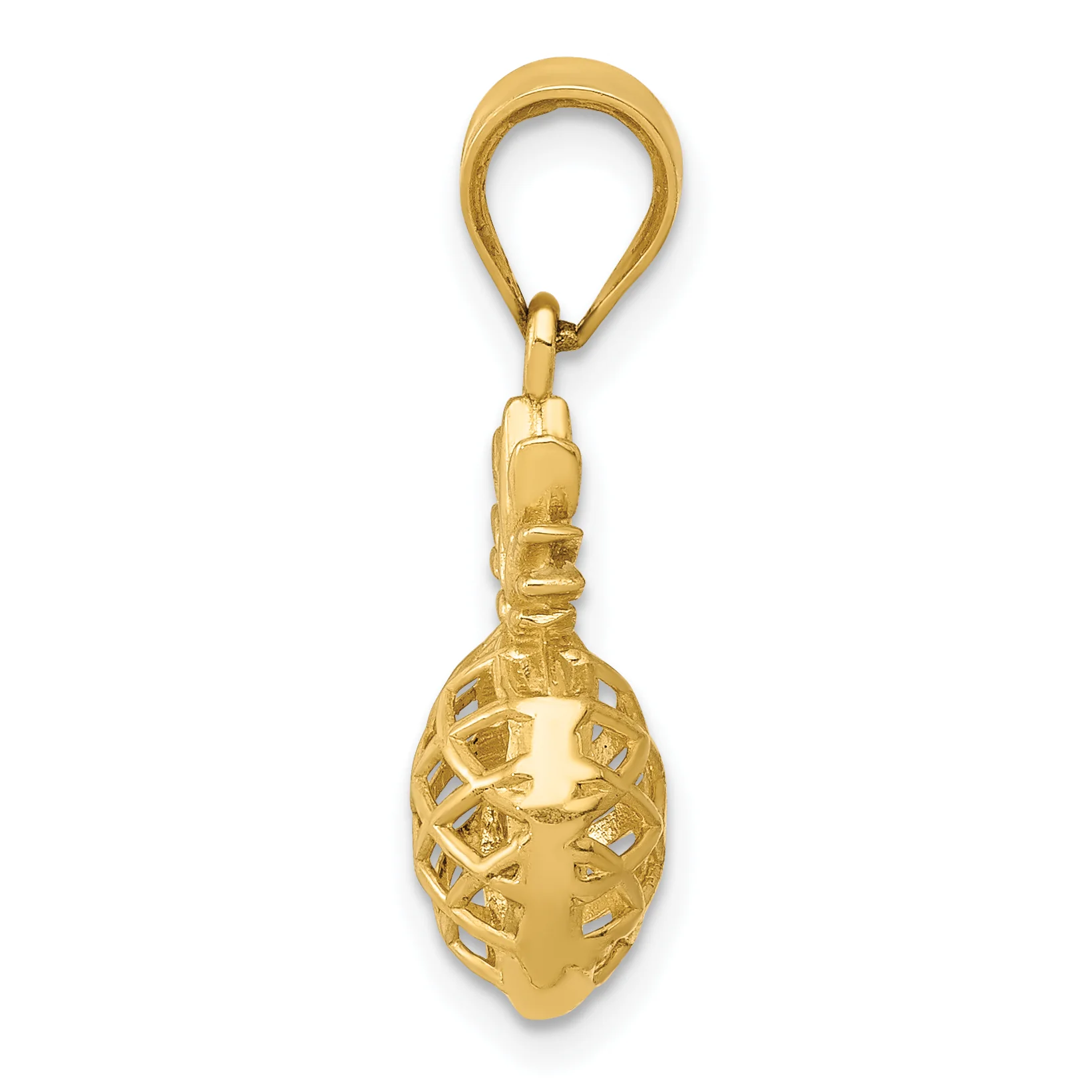 Colgante 3D de Piña Pulido en Oro Amarillo de 14K - Image 2