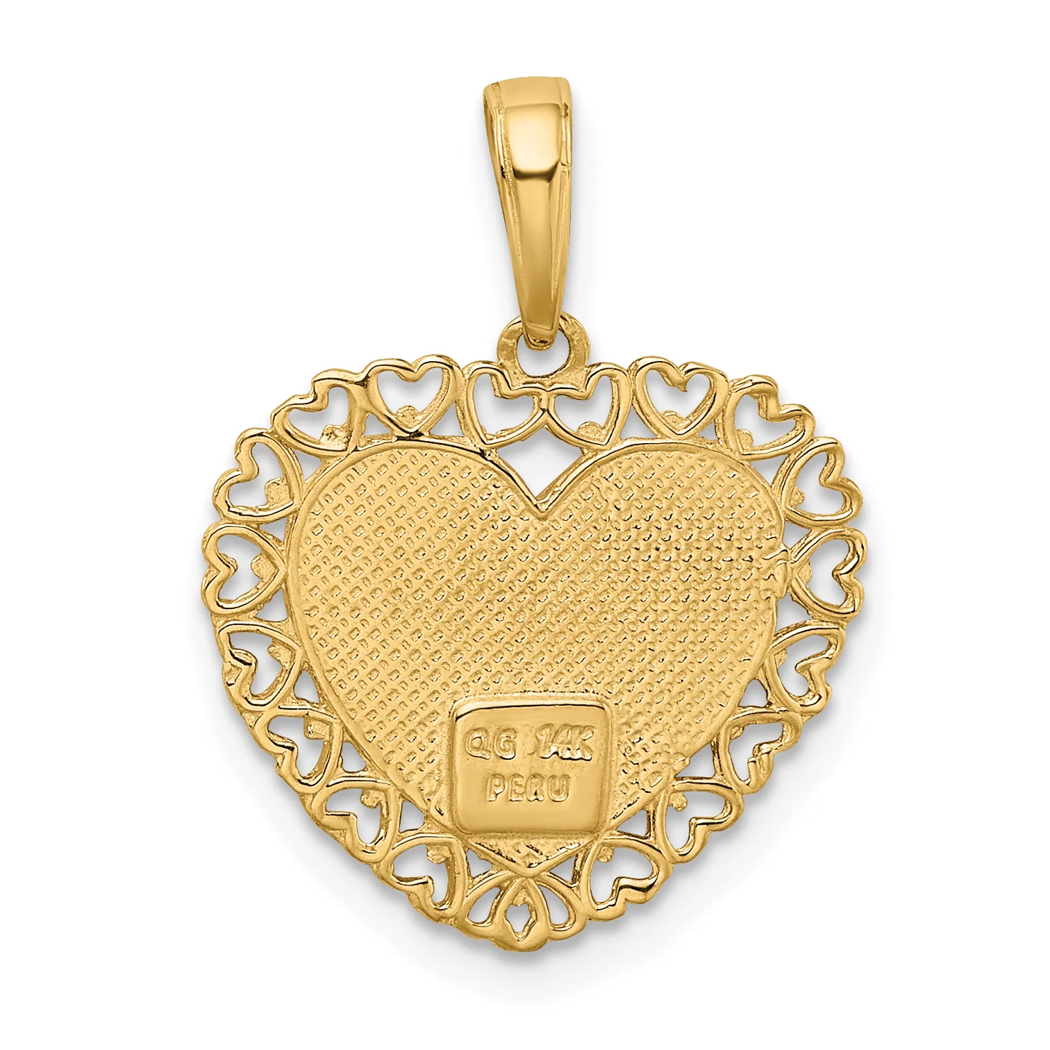 Dije de Corazón "ABUELA" con Flor en Oro de 14k Bicolor - Image 3