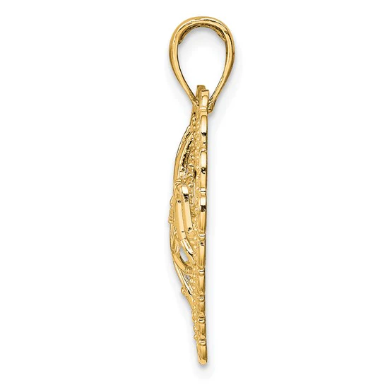 Dije de Corazón Festoneado 14K Pulido Mom - Image 3