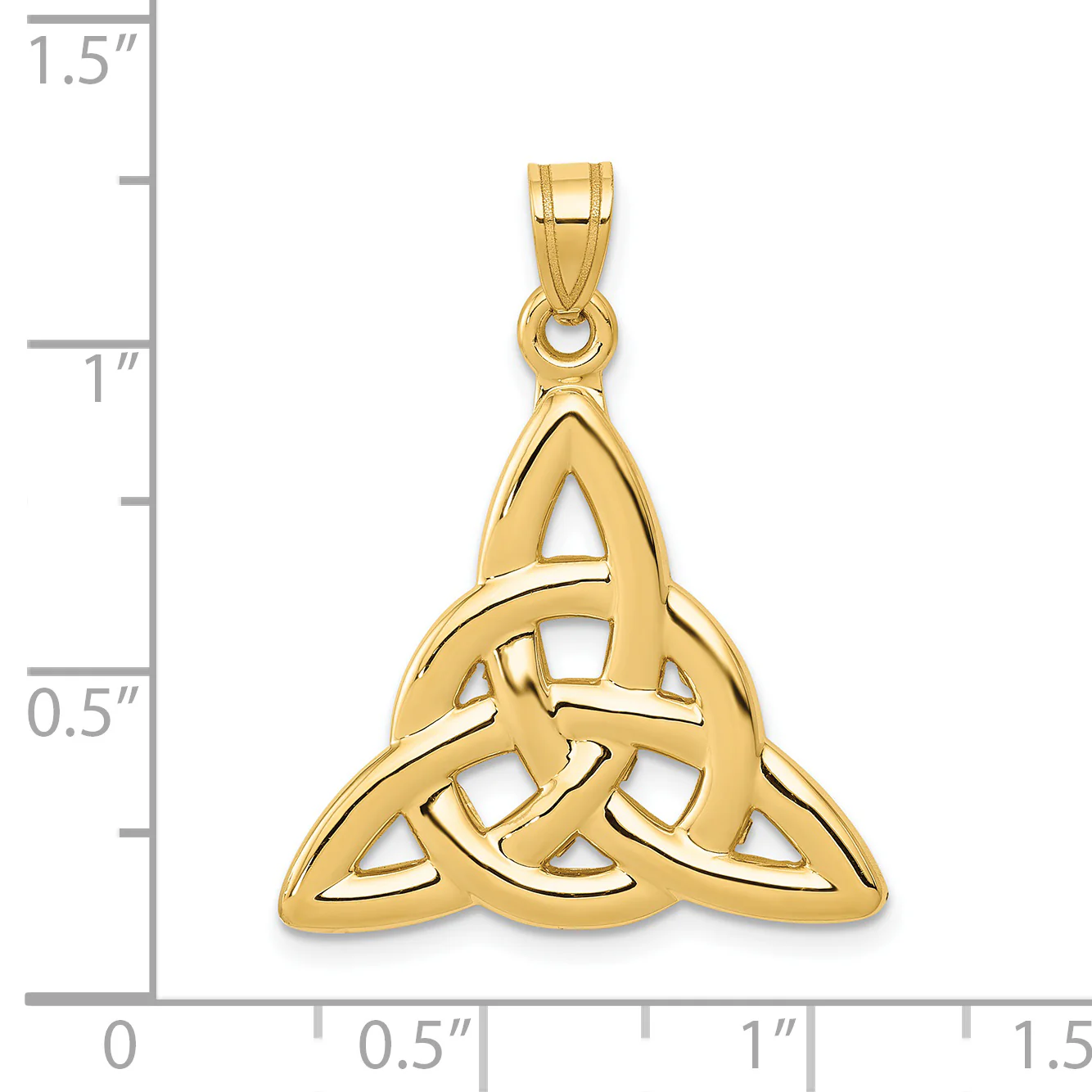 Colgante de Nudo Trinity en Oro Amarillo de 14k Pulido - Image 3