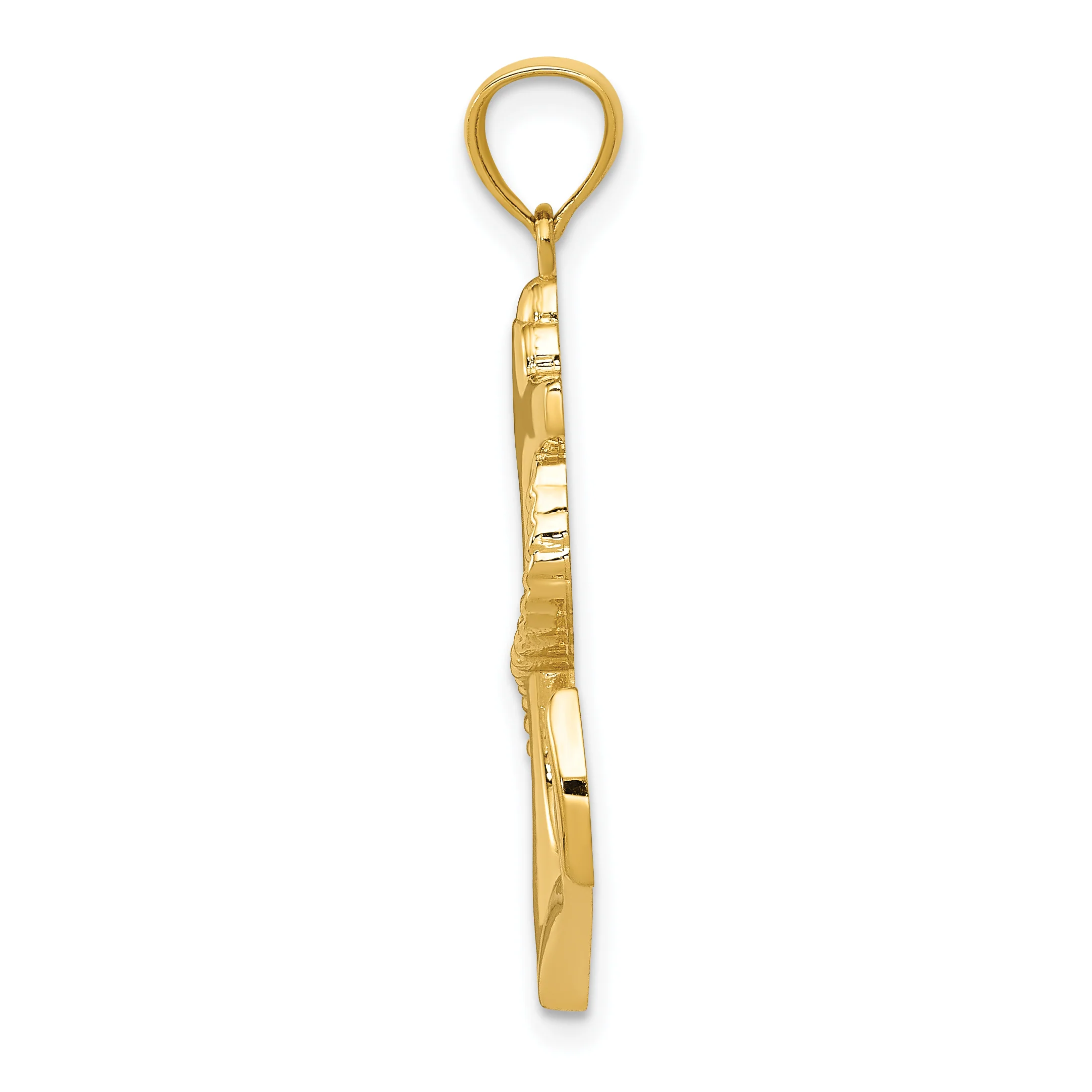 Dije de Ancla con Cuerda en Oro 14K Pulido - Image 2