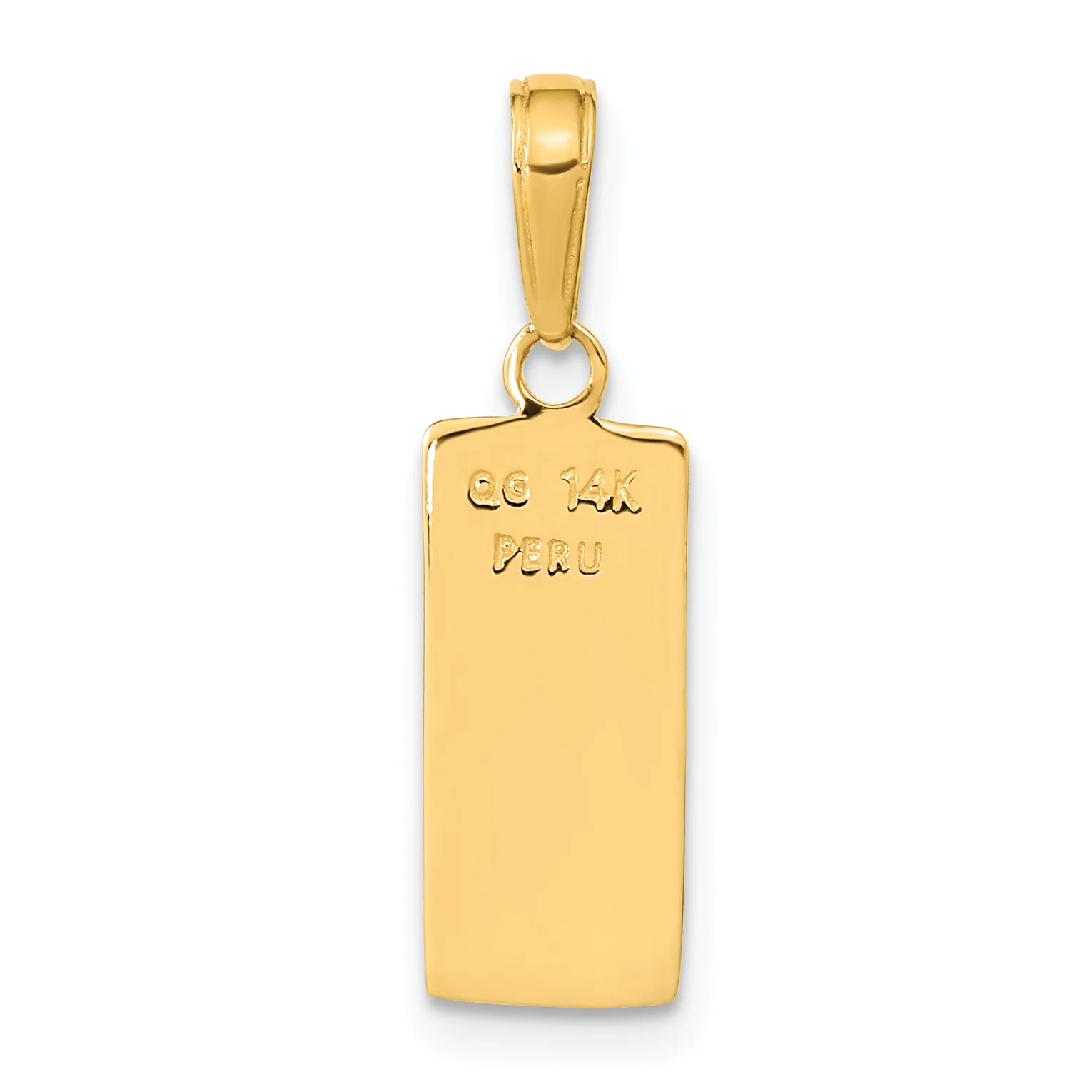 Colgante 3D de Barra de Oro en Oro Amarillo de 14K - Image 3