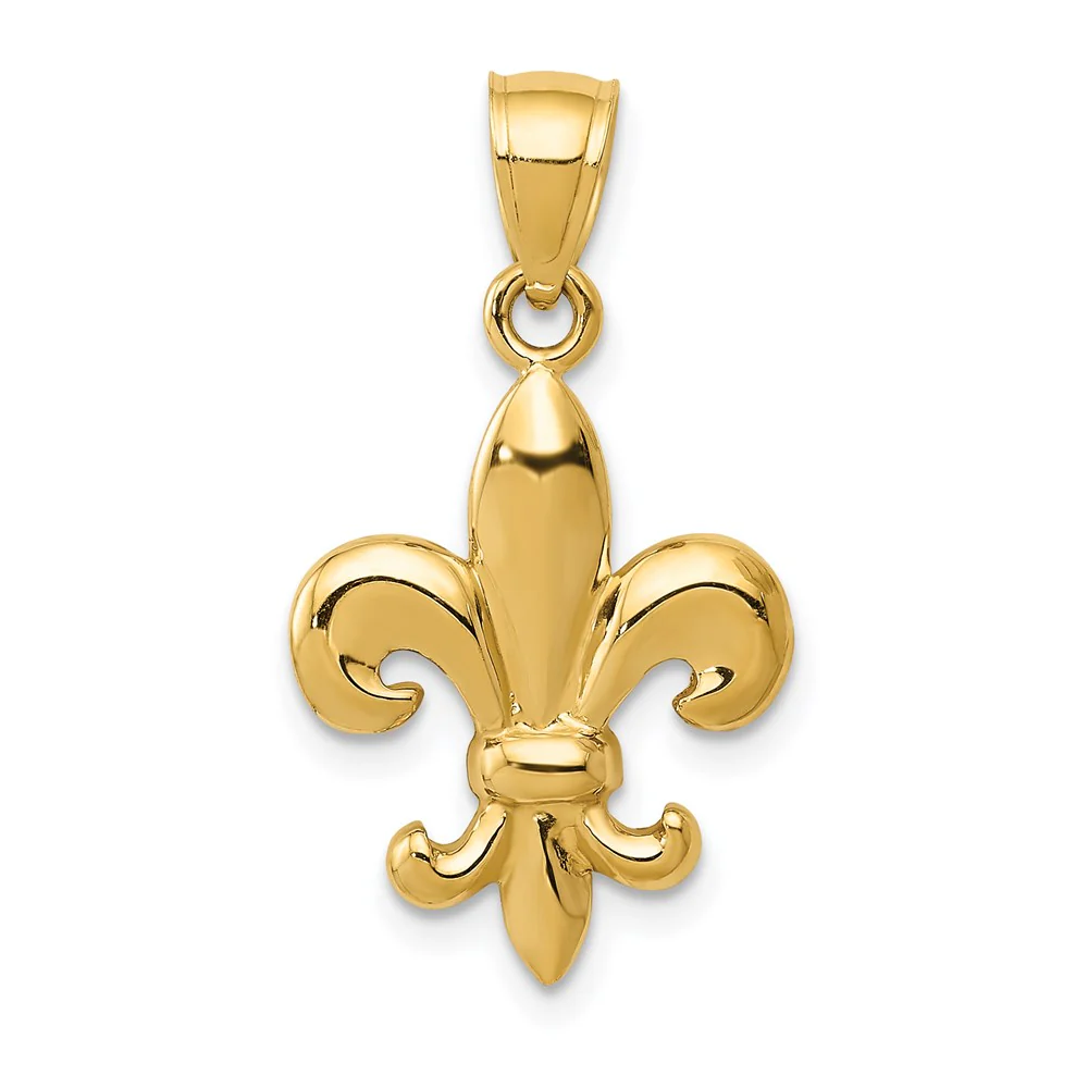 Colgante 14K Flor de Lis Pulido