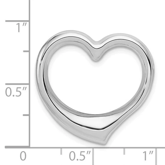 Colgante en Forma de Corazón Hueco 14K Oro Blanco - Image 4