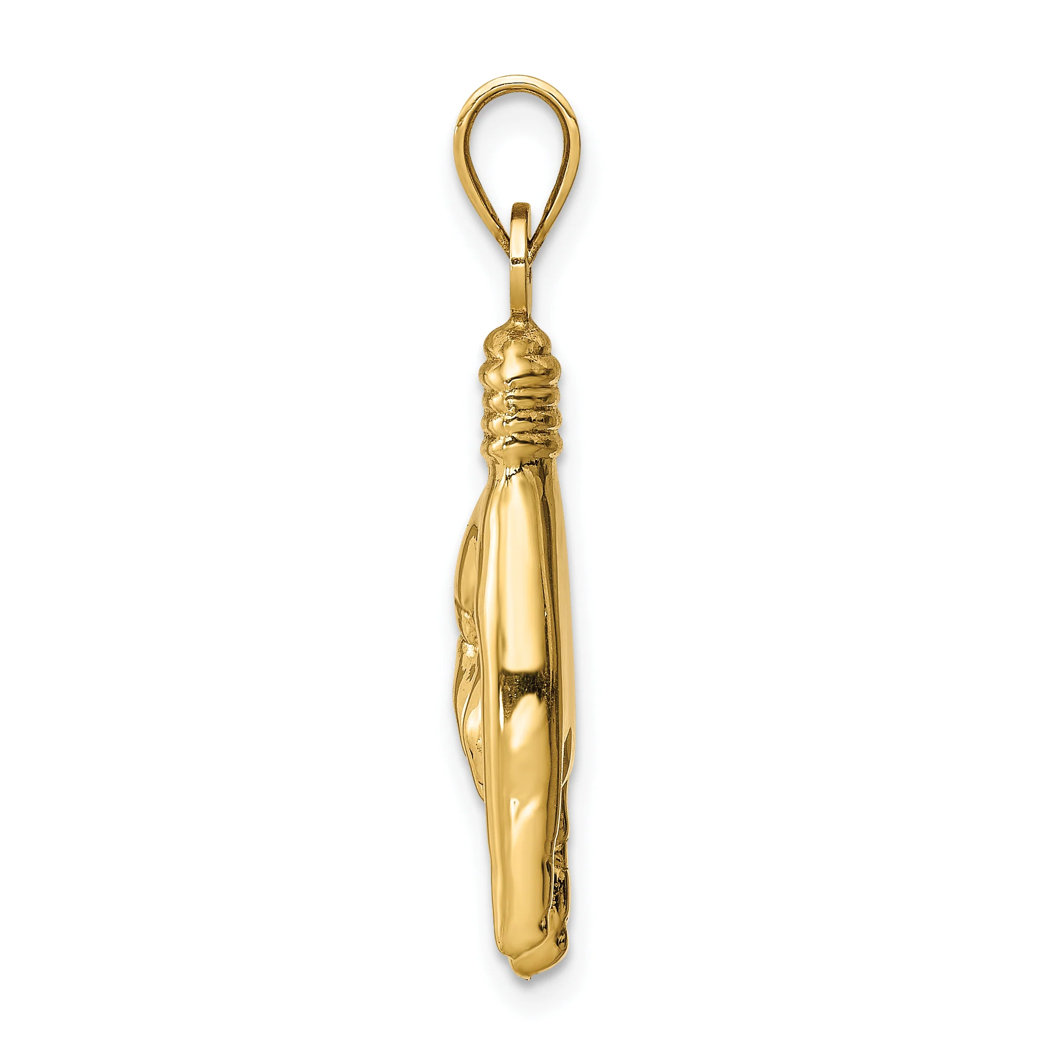 Dije 3D Hueco Signo de Rock On en Oro de 14k - Image 2