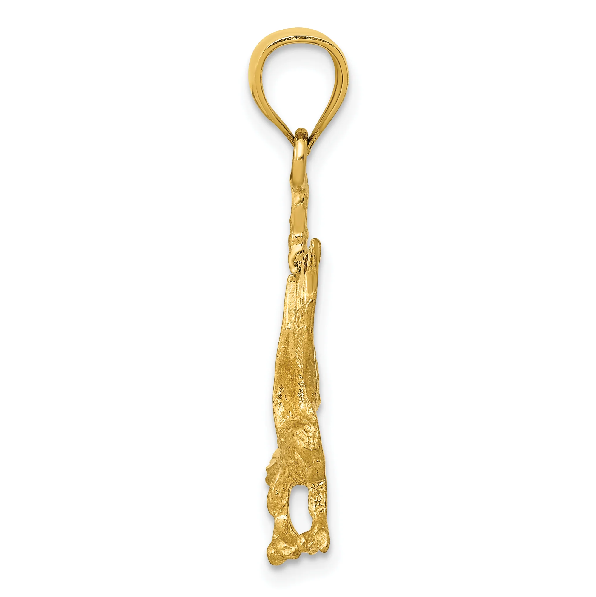Colgante Águila Satinado Cortado a Diamante en Oro de 14k - Image 2