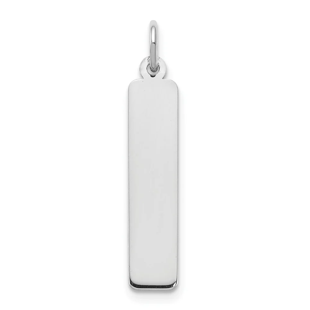 Colgante 14K Oro Blanco Barra Vacía Mediana