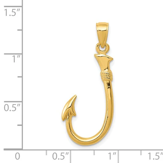 Colgante 3D de Anzuelo de Pesca de 14K - Image 5