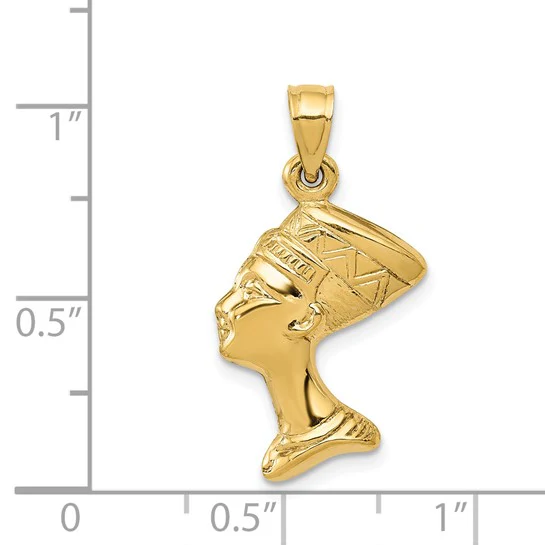 Colgante 3D de Nefertiti en Oro Amarillo 14K - Image 5