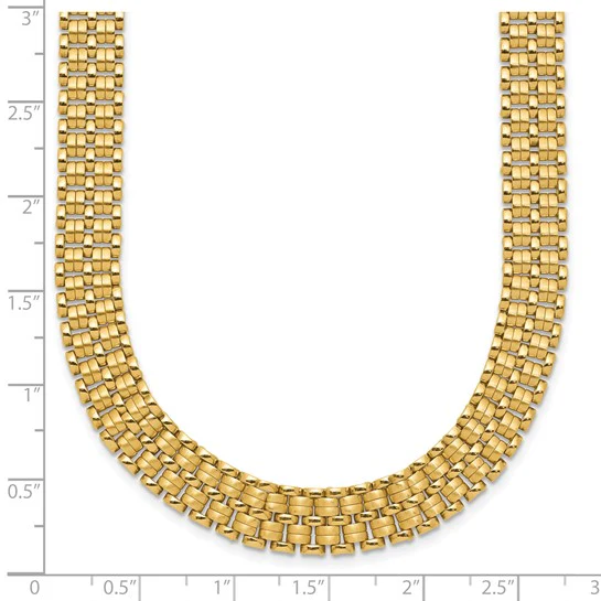 Collar de 14K con Patrón de Tejido en Canasta Cepillado y Pulido de 17”Pulgadas - Image 6