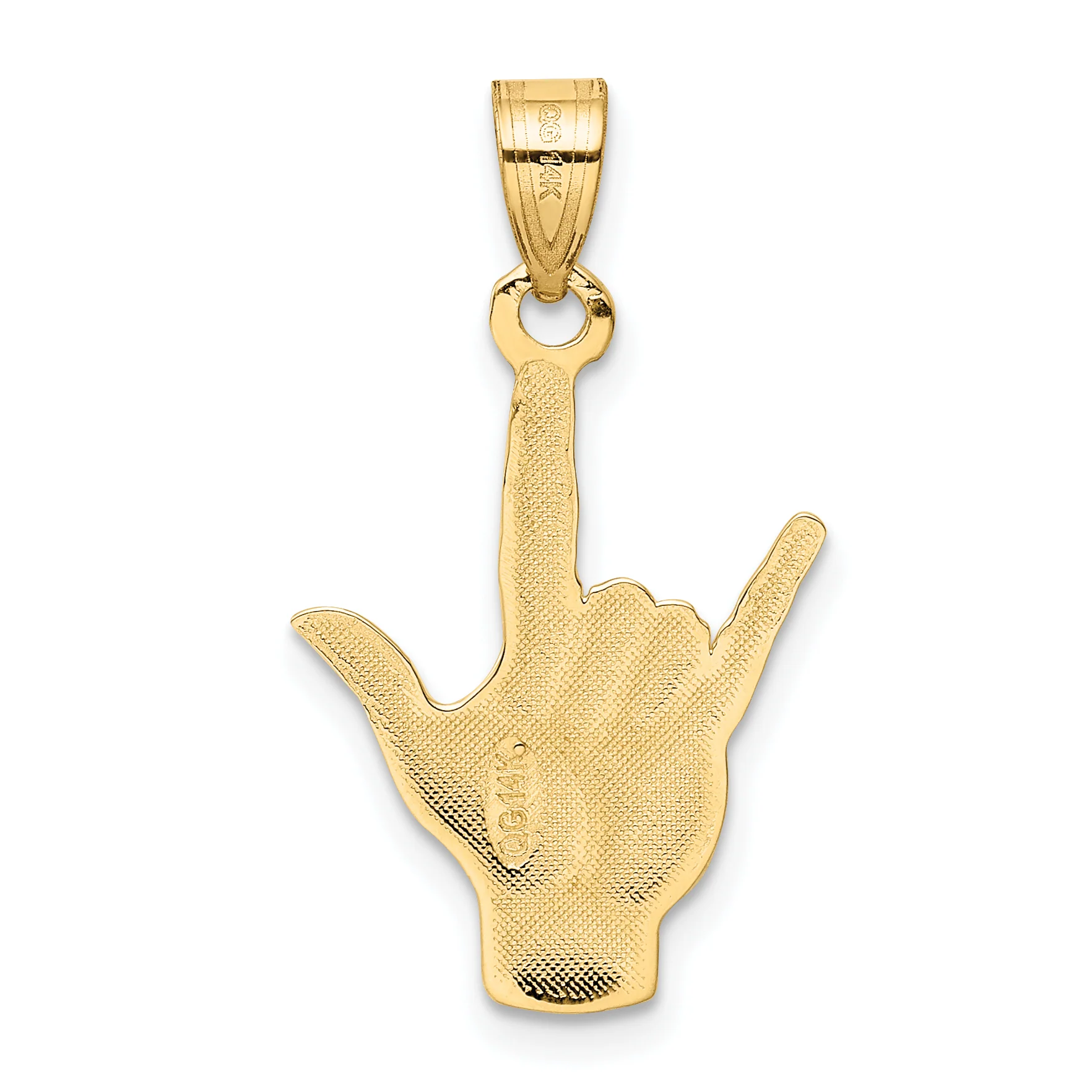 Dije en Oro Amarillo de 14k "I Love You" en Lengua de Señas - Image 3