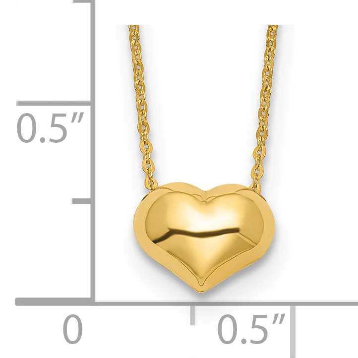 Collar de Corazón Relleno de 14K Pulido de 16.5 pulgadas - Image 3