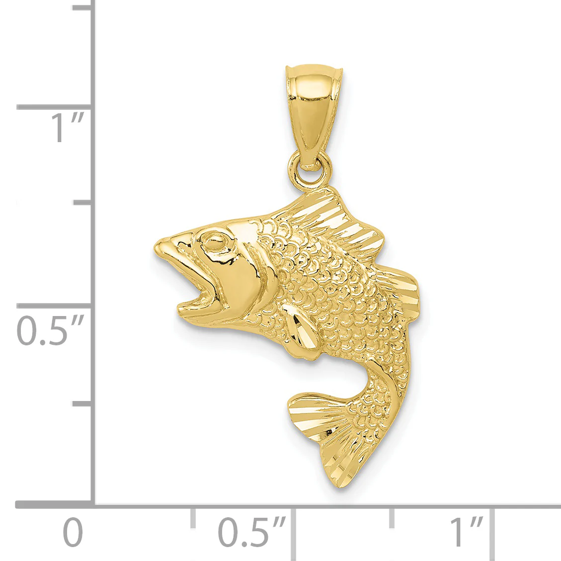 Colgante de Bajo en Oro Amarillo Pulido y Texturizado de 10K - Image 2