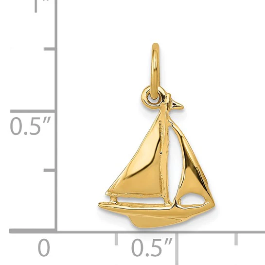 Colgante de Vela en 3D en Oro de 14K - Image 4