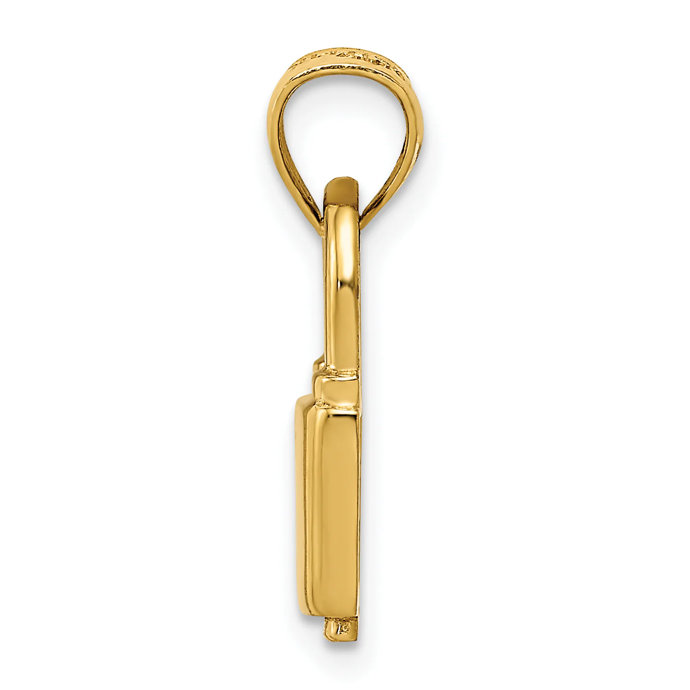 Dije de Cerradura Pulida en Oro de 14k - Image 2