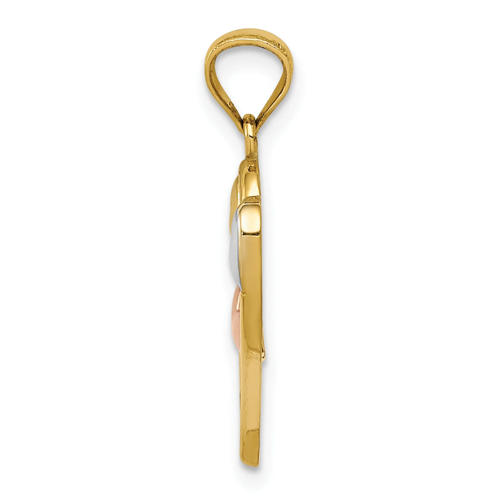 Dije de Corazones en Oro Bicolor de 14K con Rodio Blanco - Image 2