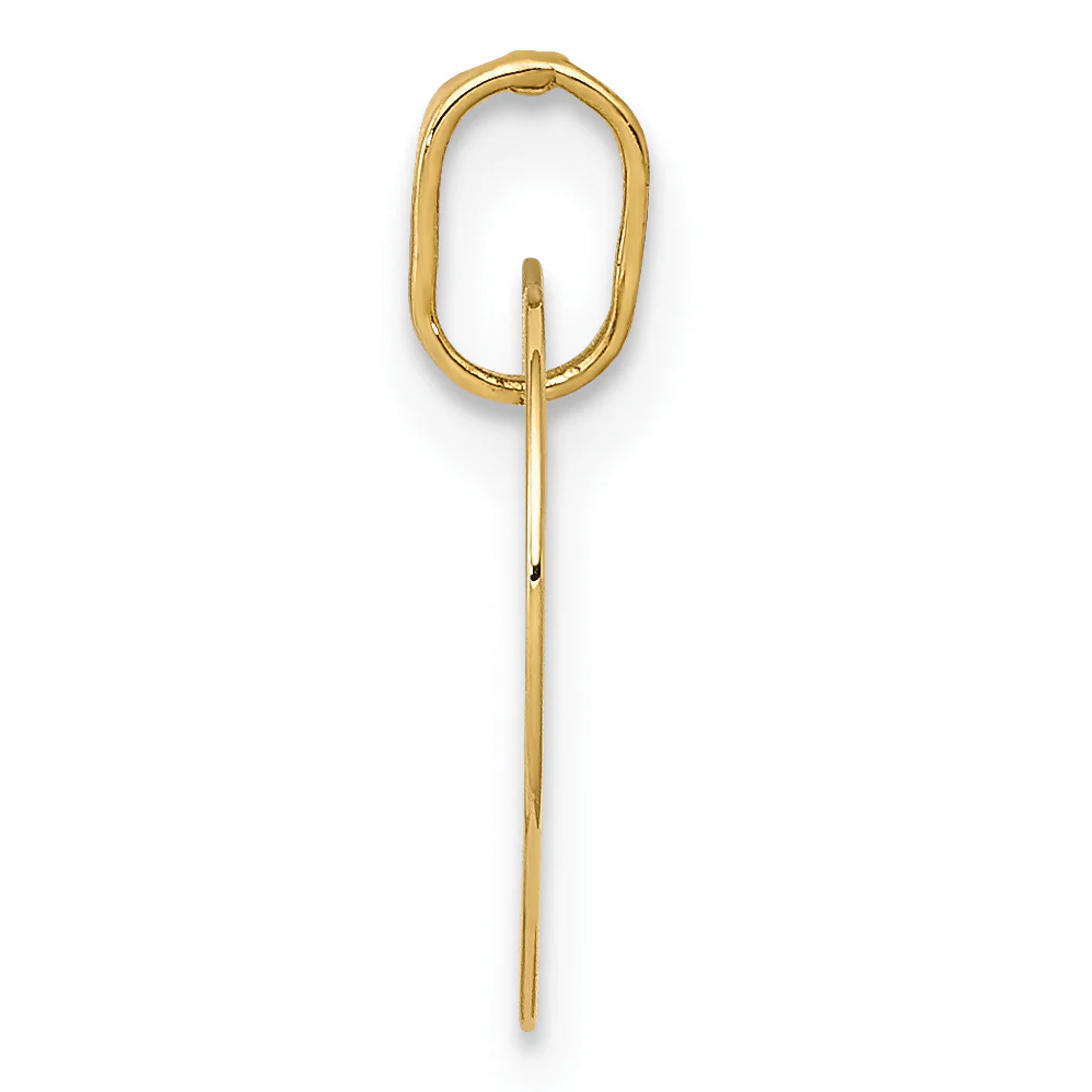 Dije en Forma de Disco de Corazón Pulido en Oro Amarillo de 14K - Image 2