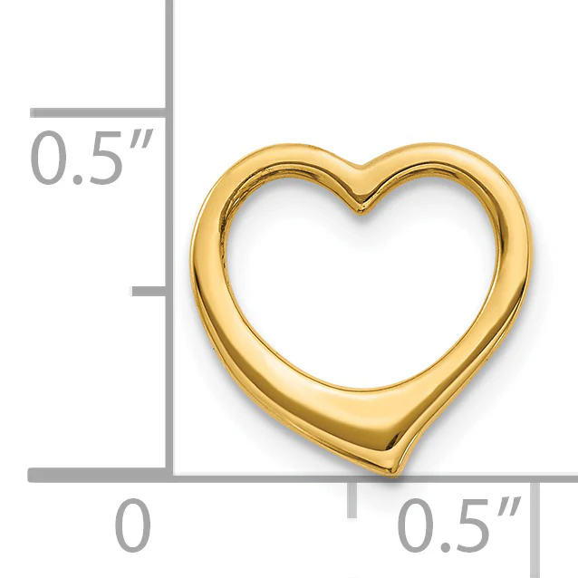 Deslizador de Cadena con Corazón en Oro Amarillo de 14K - Image 3