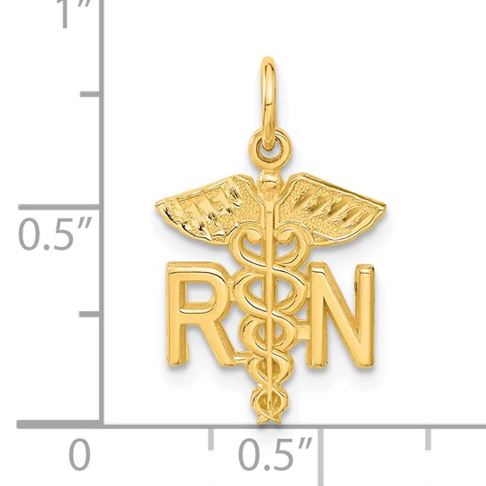 Dije de Enfermera RN en Oro Amarillo de 14K - Image 4
