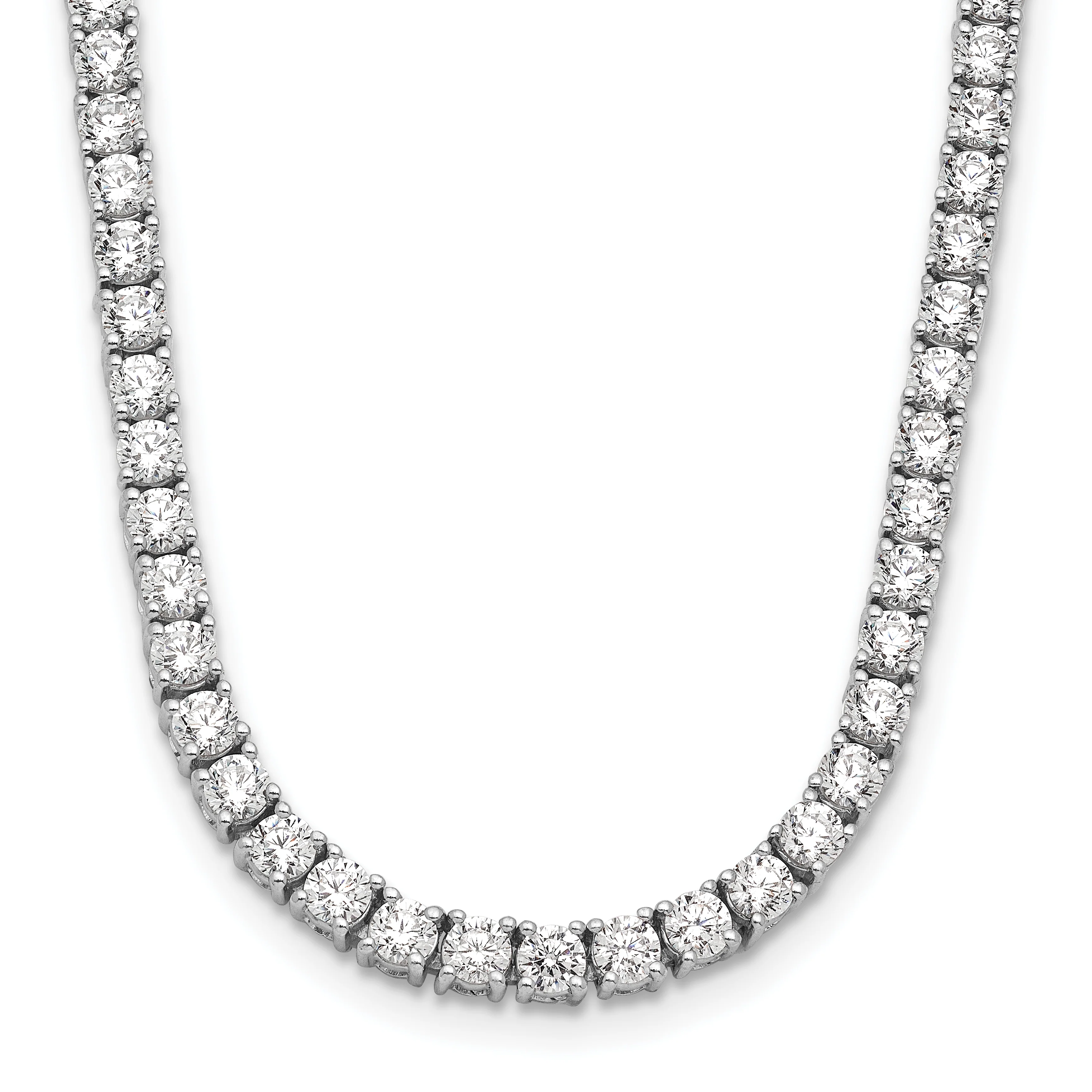 Collar Tennis de Diamantes Lab Creado de 10 quilates en Oro Blanco de 14k