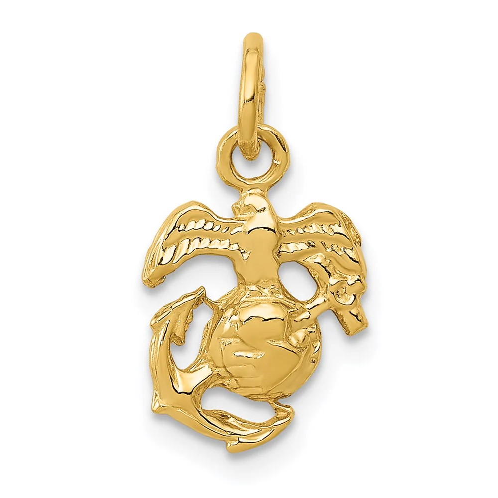 Dije del Cuerpo de Marines de los EE. UU. en Oro Amarillo de 14K - Image 2