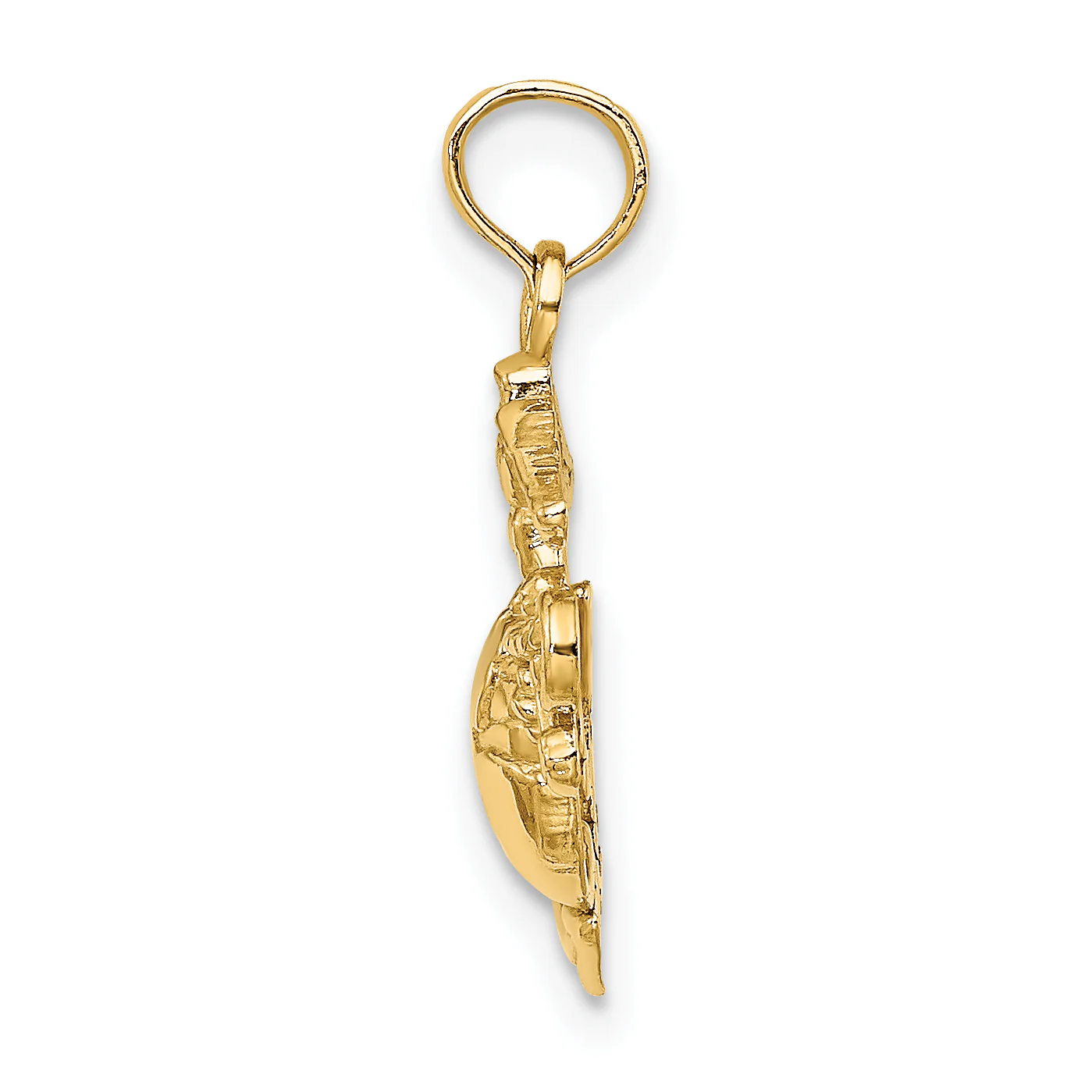 Dije Pequeño del Cuerpo de Marines de Oro Amarillo de 14K Pulido/ Texturizado - Image 3