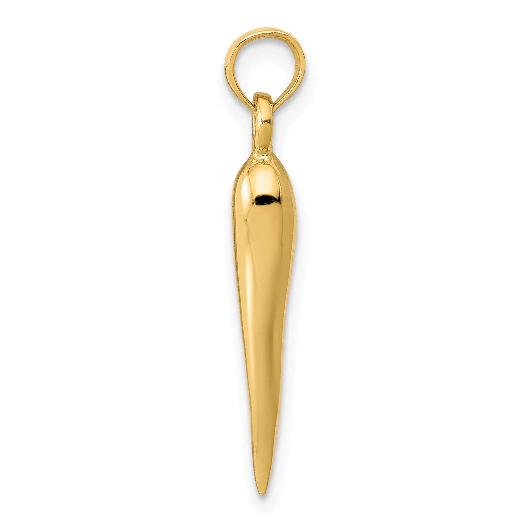 Dije de Cuerno Italiano 3D Mediano en Oro Amarillo de 14K - Image 2