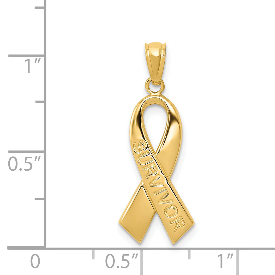 Colgante de Listón SURVIVOR Pulido de 14k Oro Amarillo - Image 3