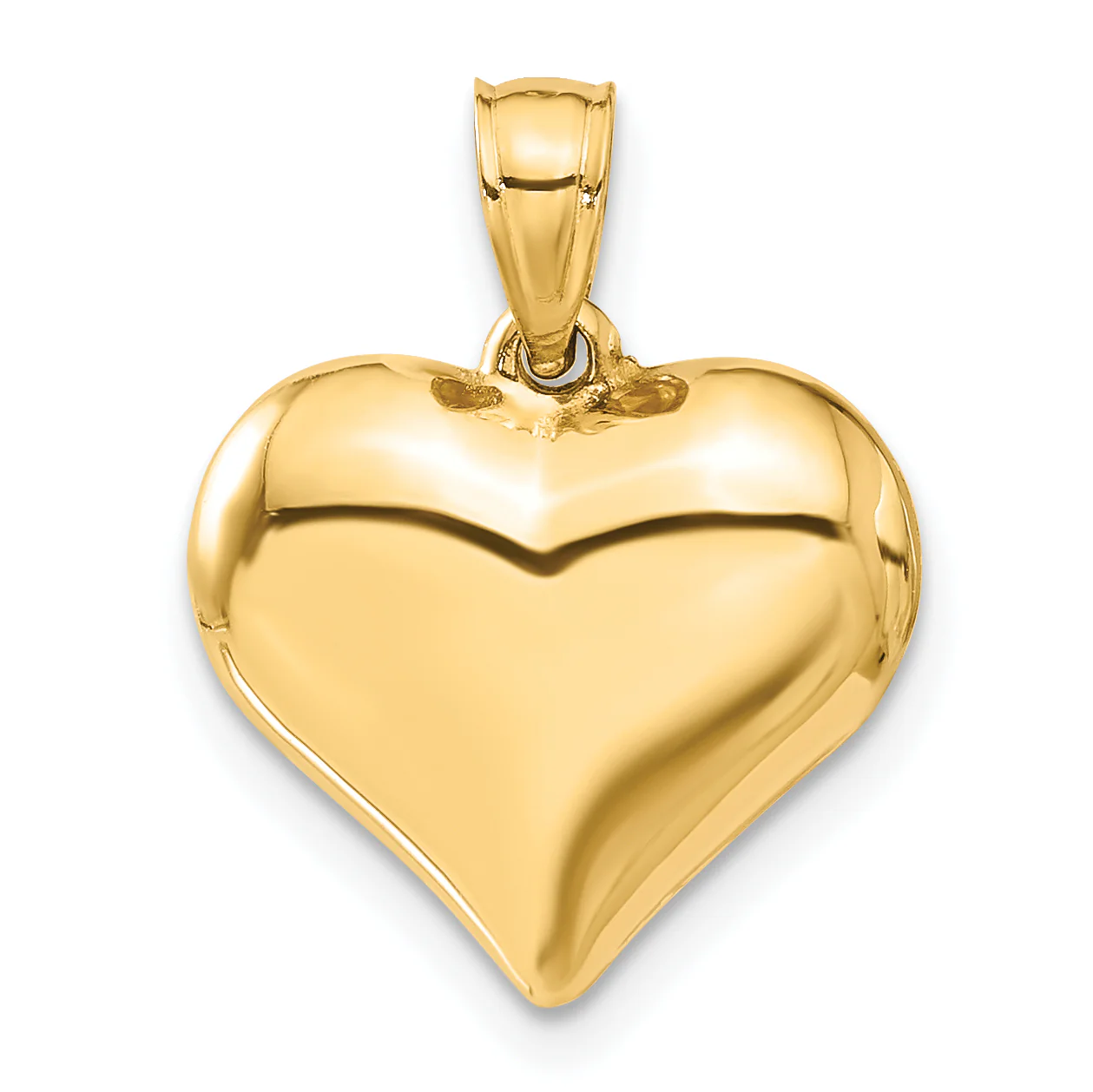 Colgante de Corazón 3D Puffed Pulido en 14K - Image 3