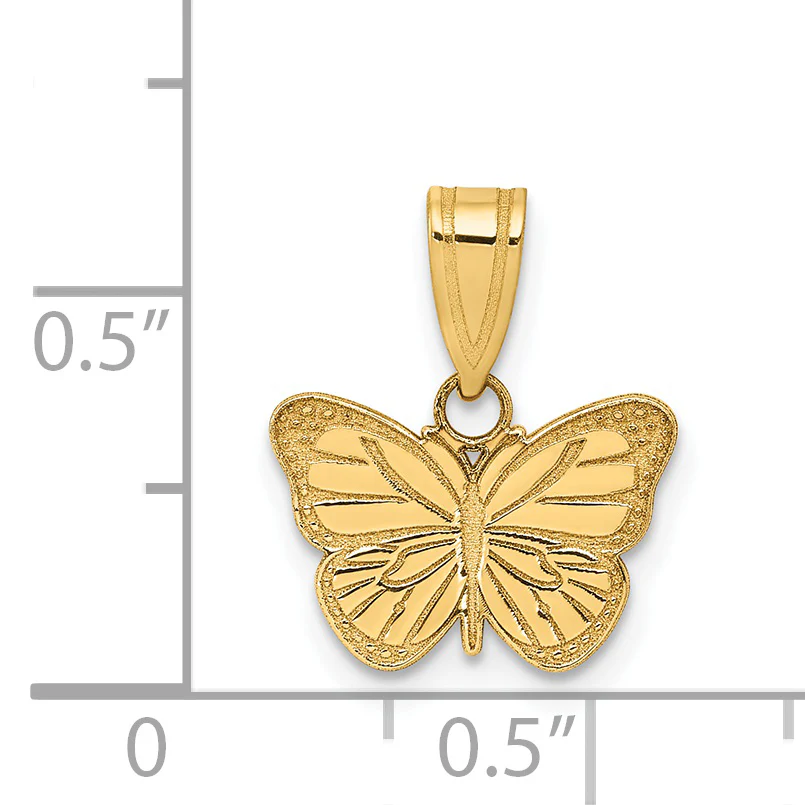 Dije de Mariposa Cortado con Láser en 14K - Image 3