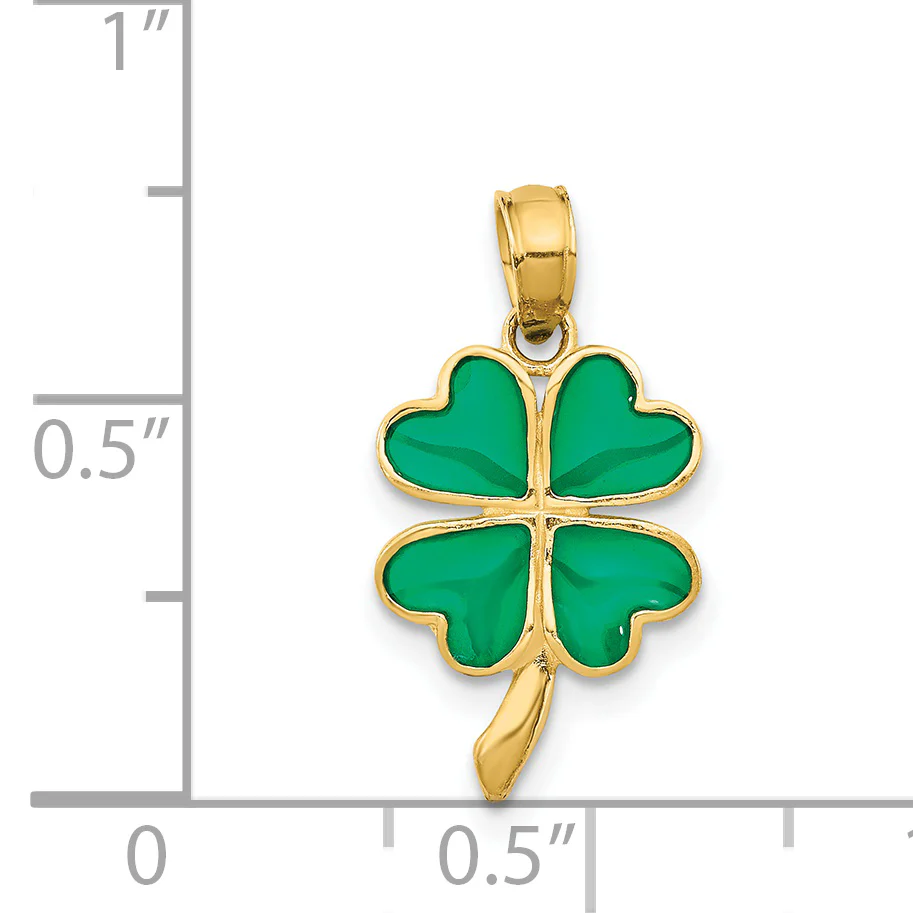 Colgante de Trébol de 4 Hojas Esmaltado en 14K - Image 3