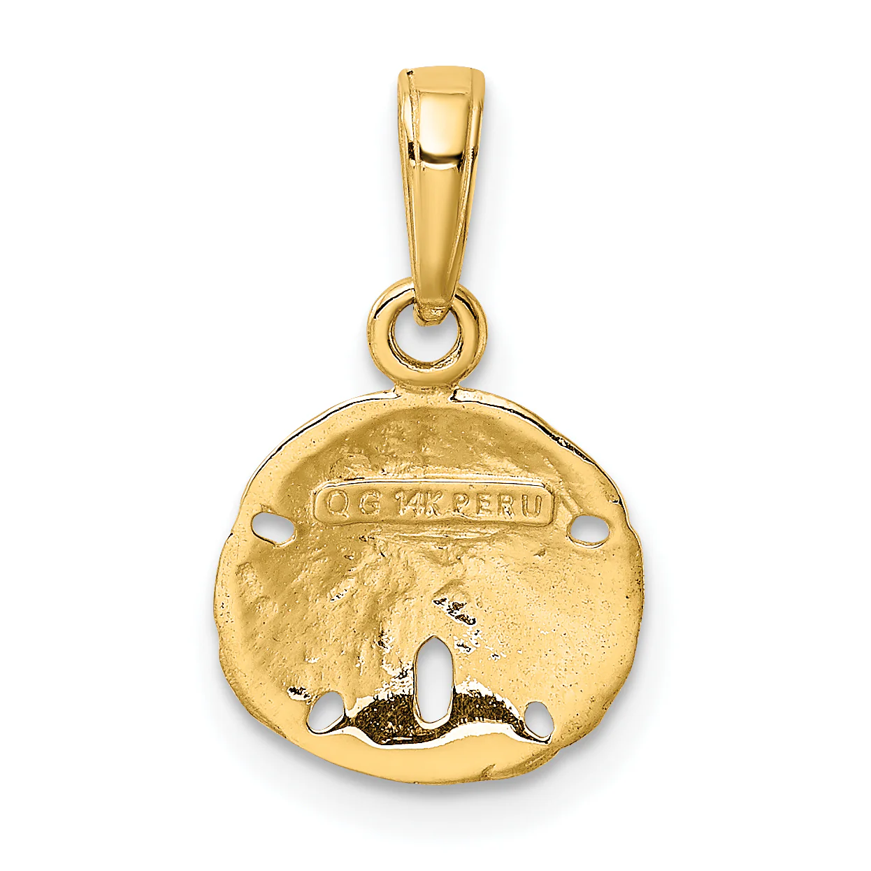 Colgante de Dólar de Arena Pulido en Oro de 14K - Image 3