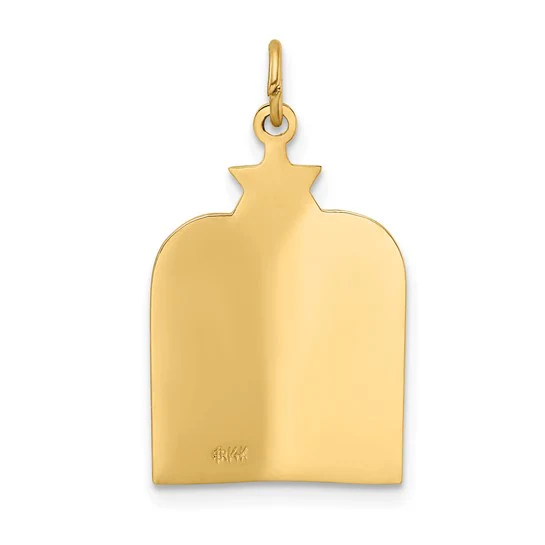 Colgante Sólido de los Diez Mandamientos y Estrella en Oro de 14k Pulido - Image 4
