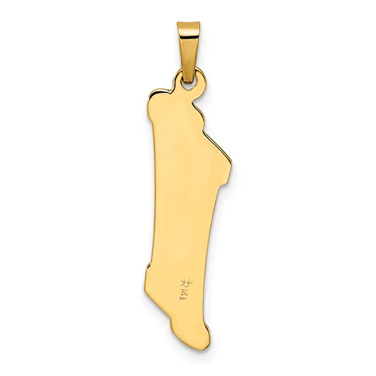 Colgante de Mezuzá Hueco en Oro de 14k Bicolor Pulido y Texturizado - Image 4