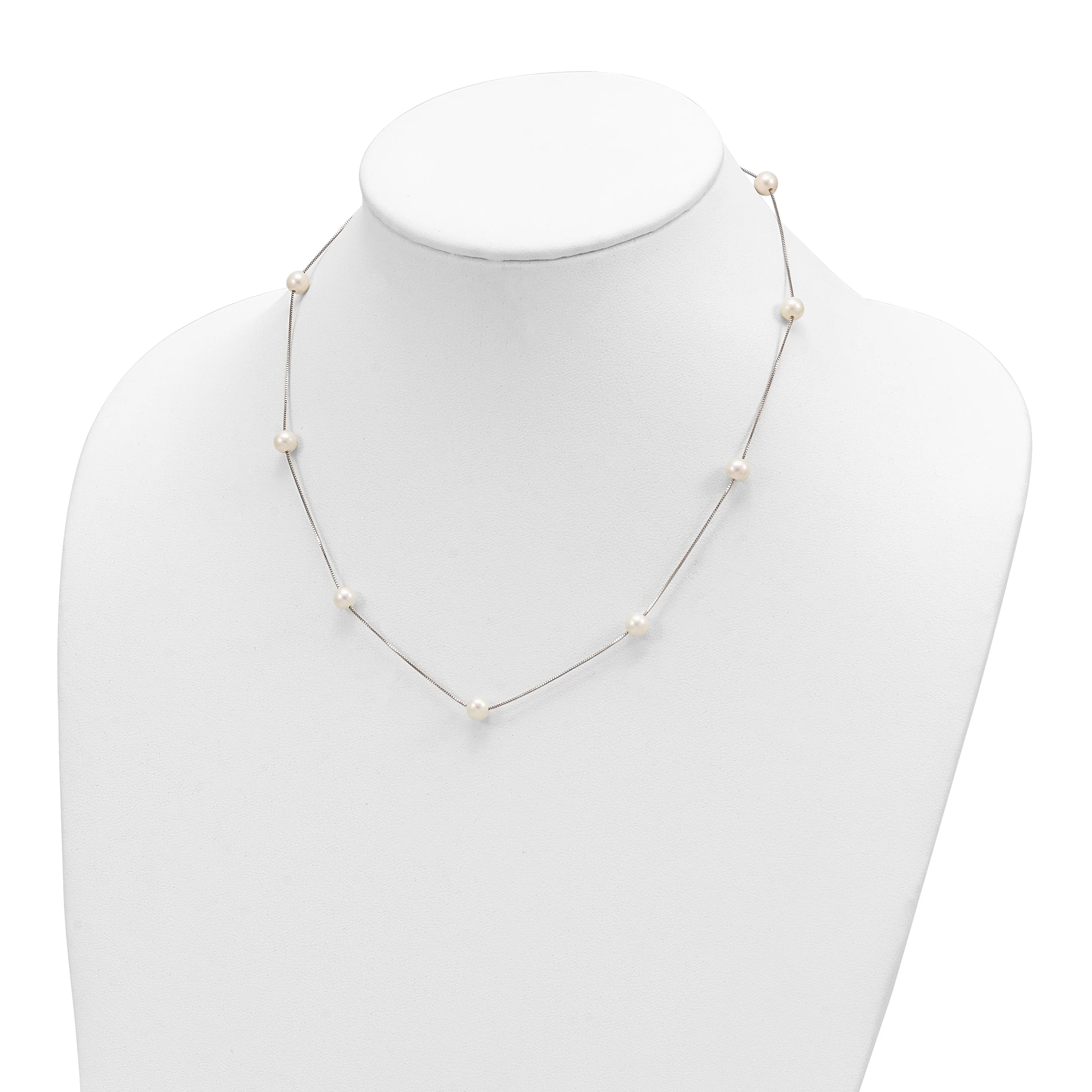 Collar de Perlas Cultivadas de Agua Dulce en Oro Blanco de 14k - Image 4