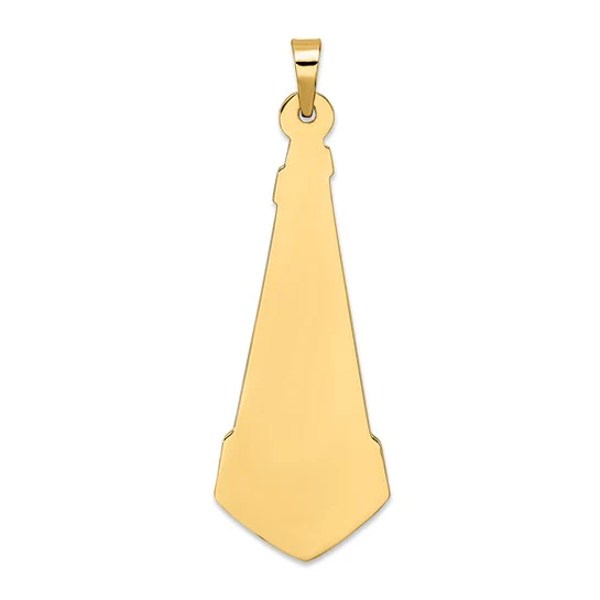 Colgante de Pergamino y Estrella Hueco en Oro de 14k Bicolor - Image 4