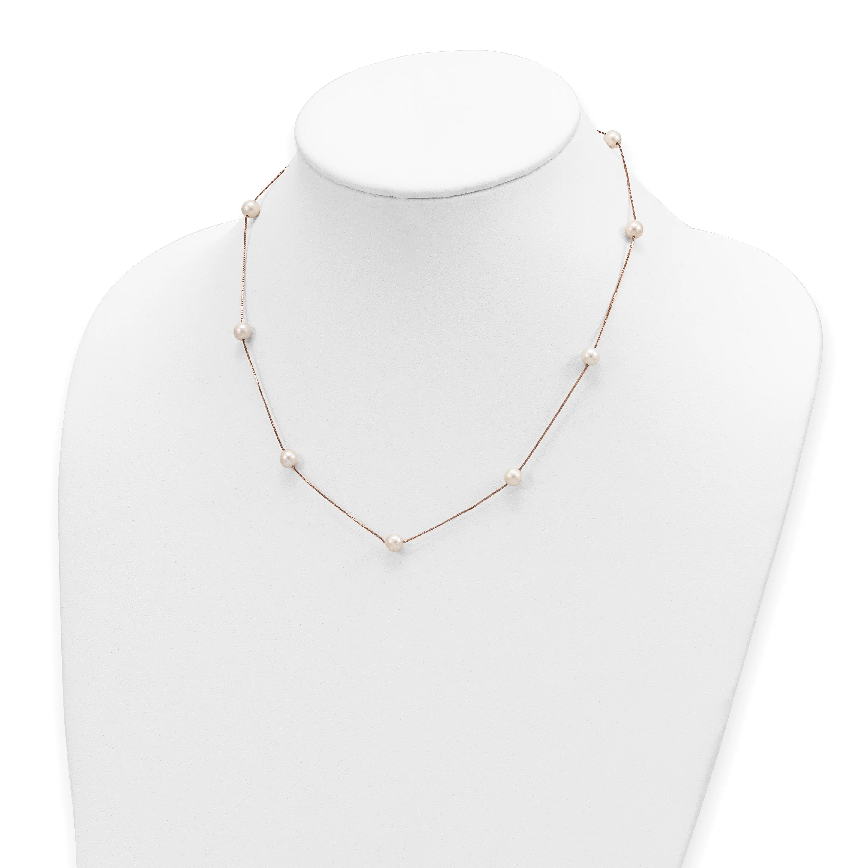 Collar de Perlas Cultivadas de Agua Dulce en Oro Rosa de 14k - Image 4