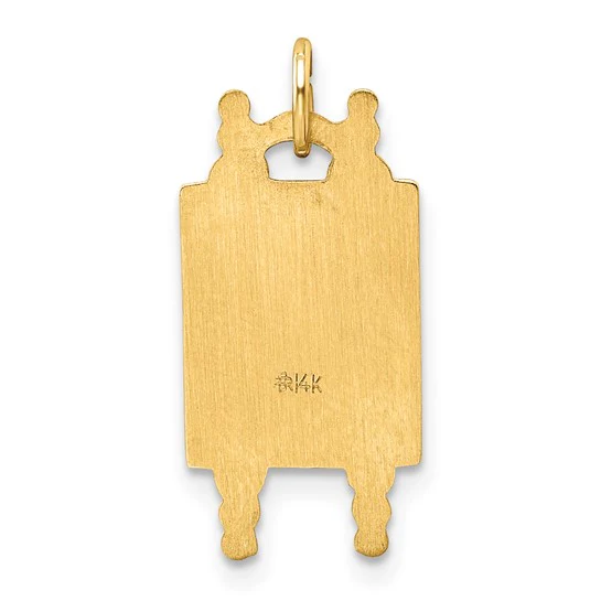 Colgante Sólido de Torá y Estrella de David Esmalte en Oro de 14k Amarillo Pulido - Image 4