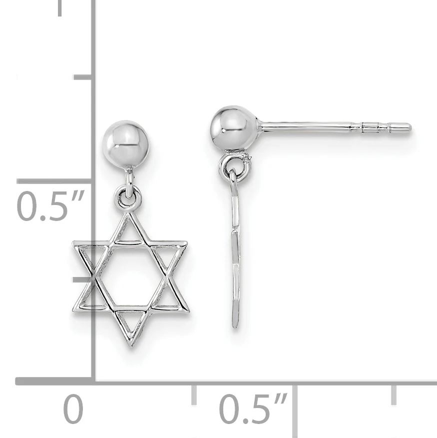 Pendientes Colgantes de Oro Blanco de 14k Pulido - Image 3