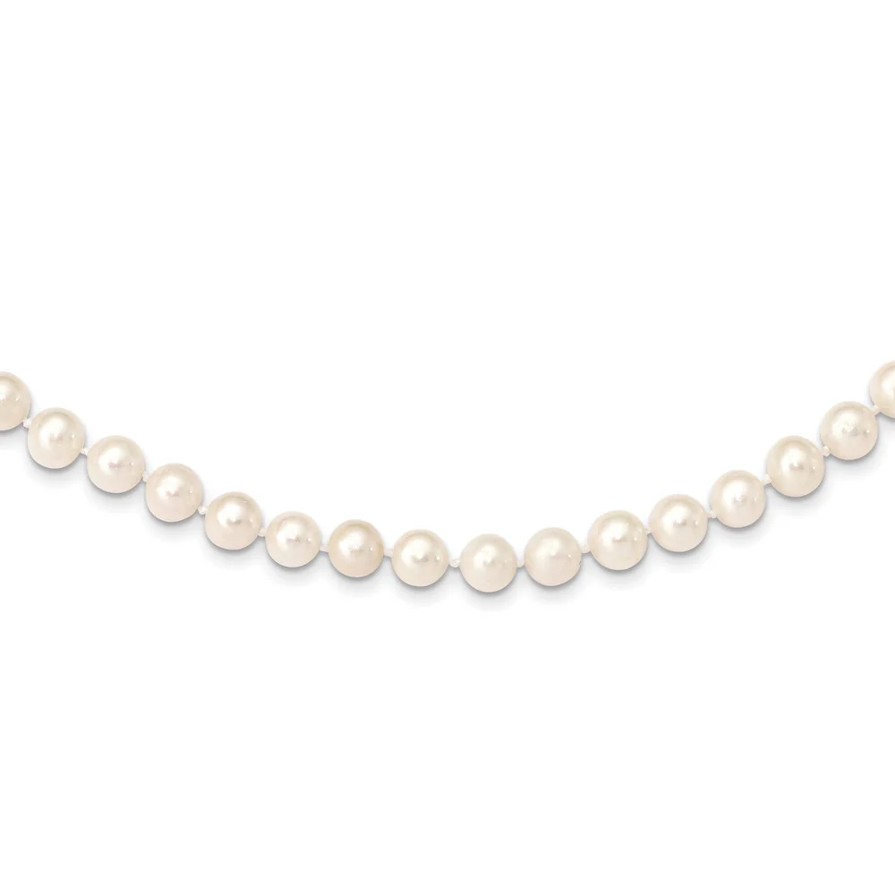 Collar de Oro Amarillo de 14k con Perlas Blancas Casi Redondas de Agua Dulce Cultivadas - 28 Pulgadas - Image 5